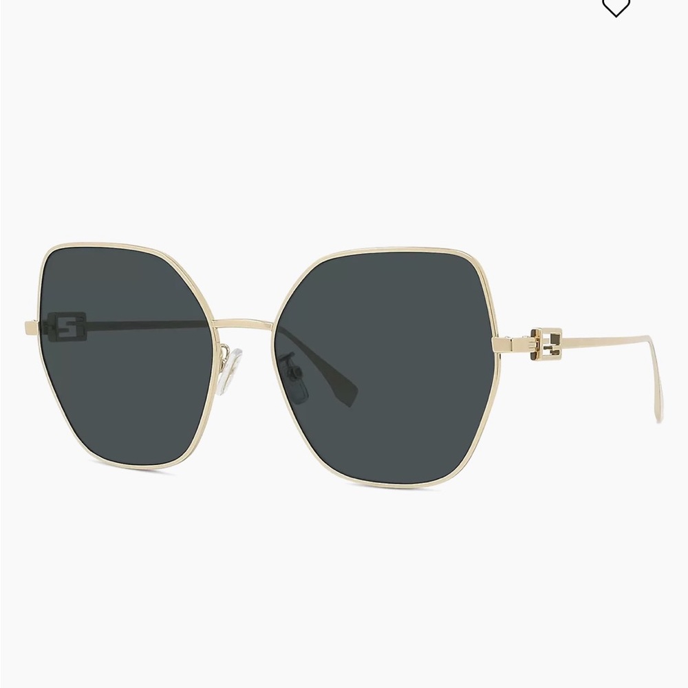 Fendi Gold and Black Geometric Sunglasses